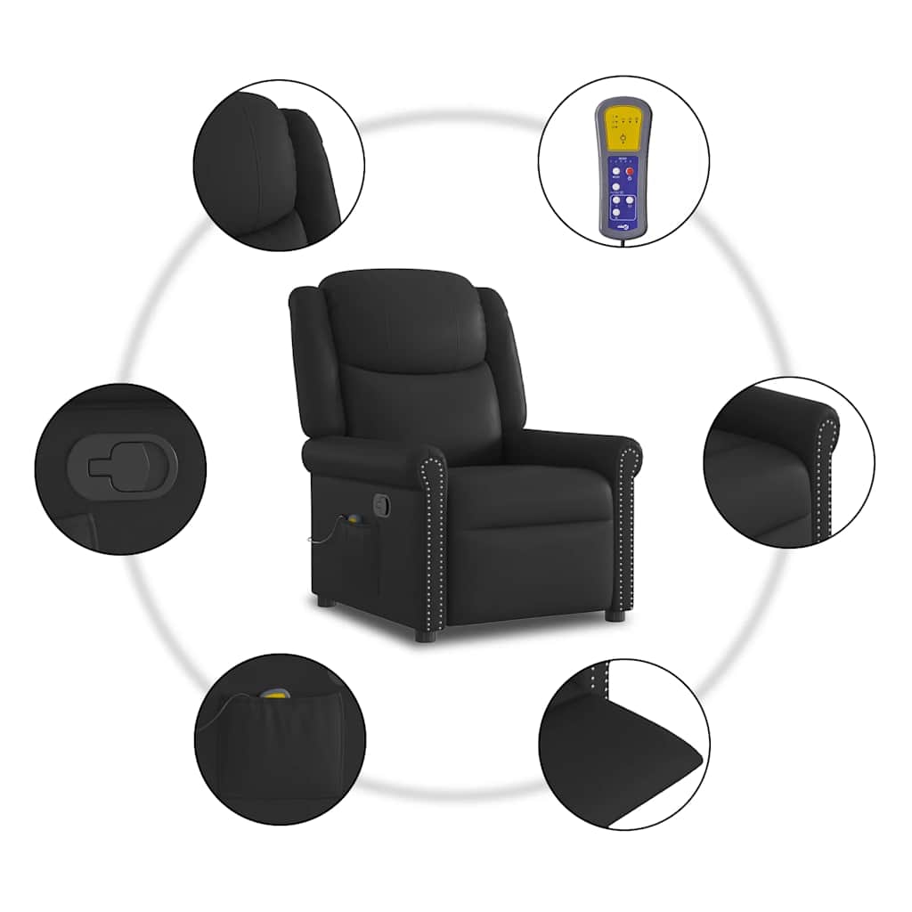 Fauteuil de massage Noir Similicuir brillant - XIOS