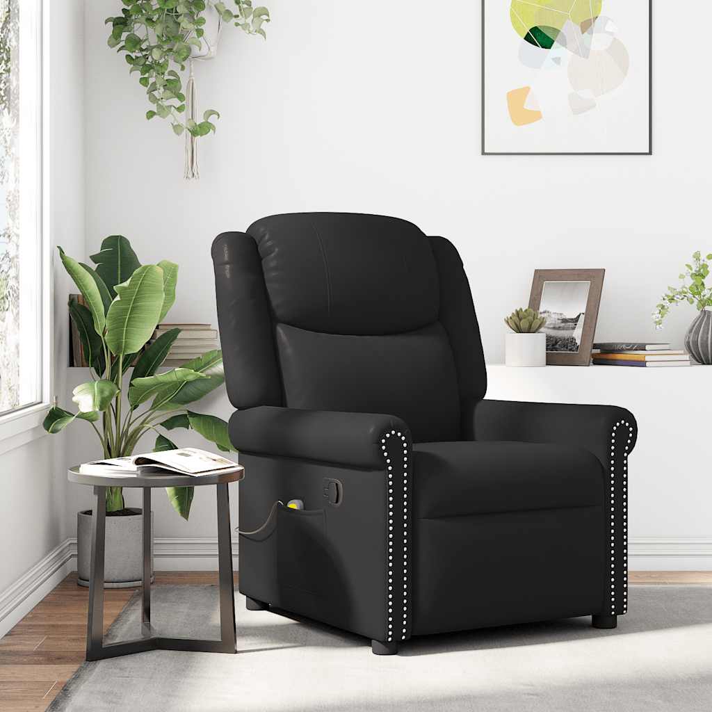 Fauteuil de massage Noir Similicuir brillant - XIOS