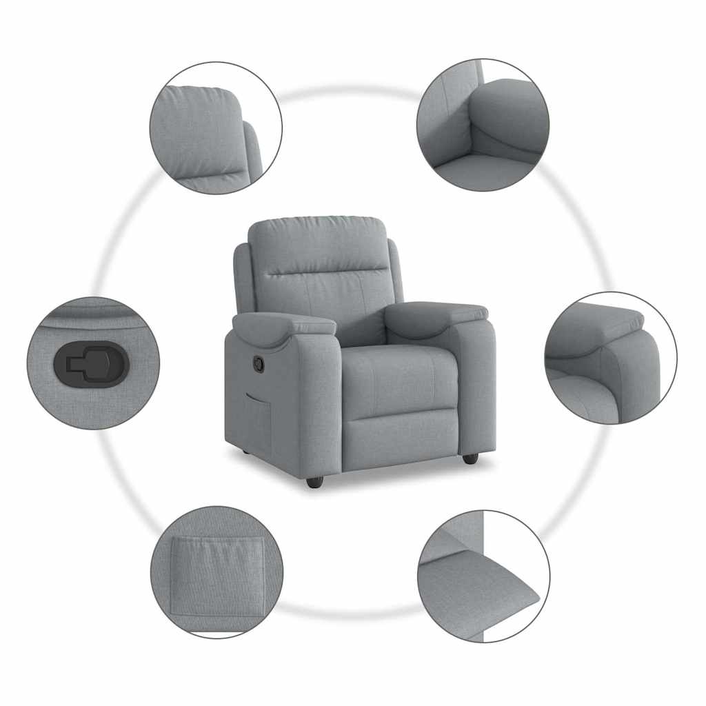 Fauteuil inclinable Gris clair Tissu - XIOS