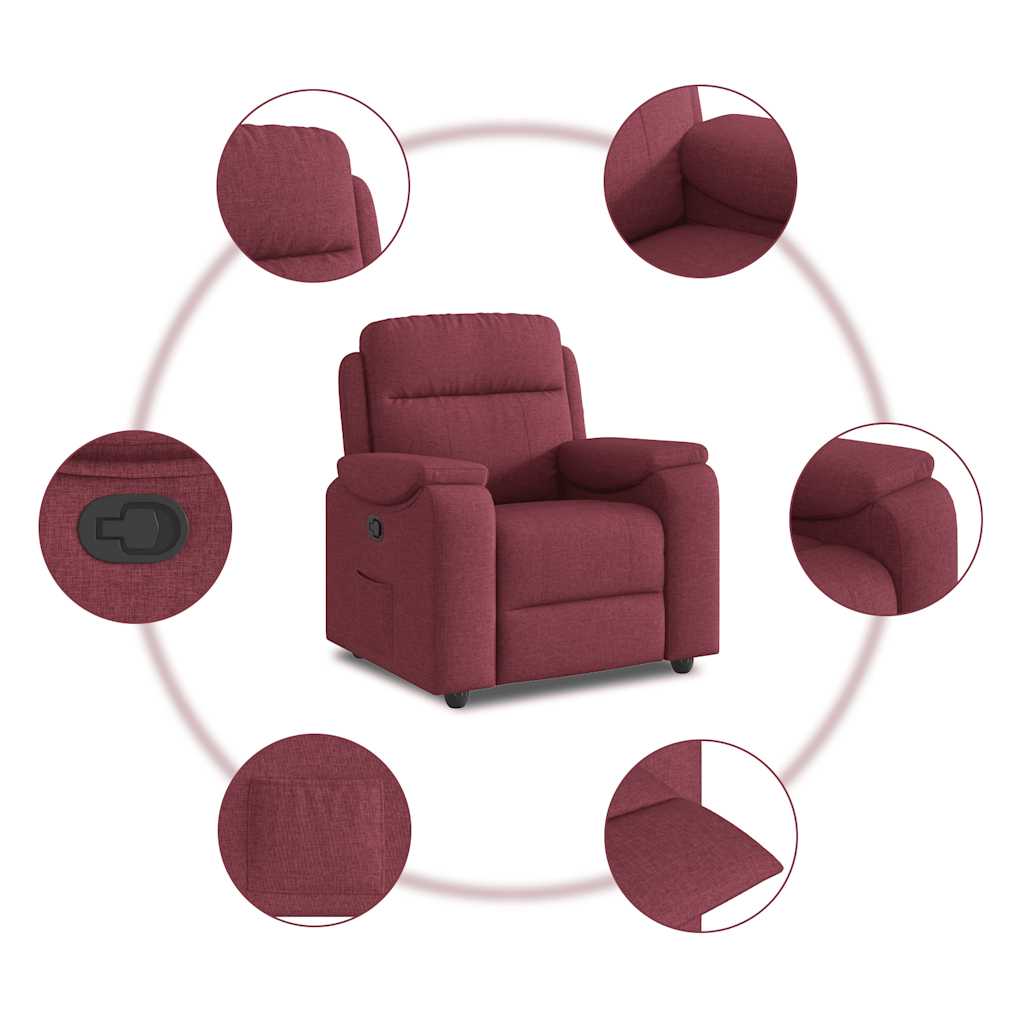 Fauteuil inclinable Rouge bordeaux Tissu - XIOS
