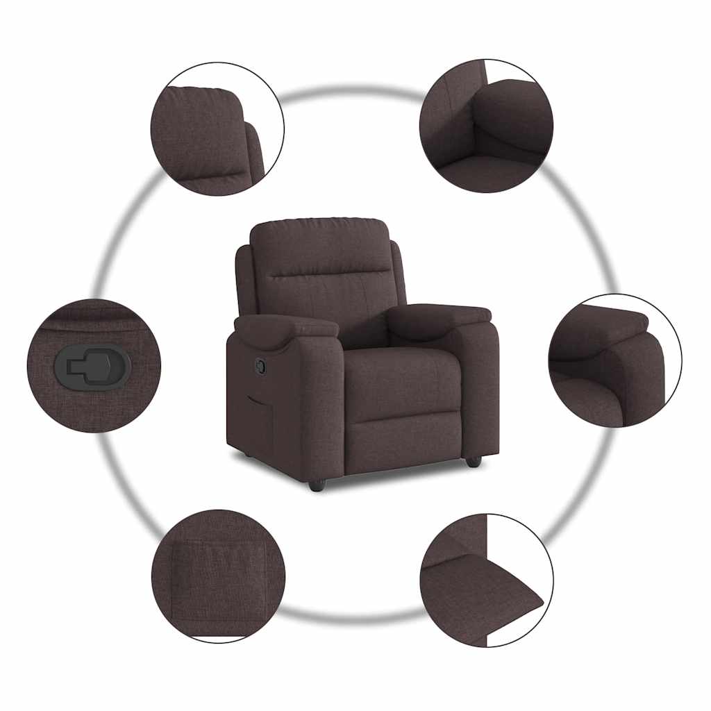 Fauteuil inclinable Marron foncé Tissu - XIOS