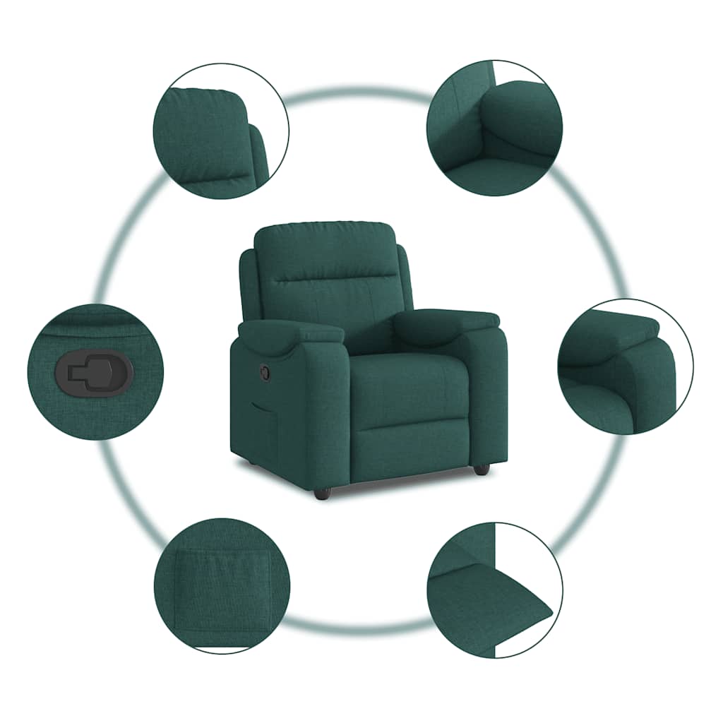 Fauteuil inclinable Vert foncé Tissu - XIOS