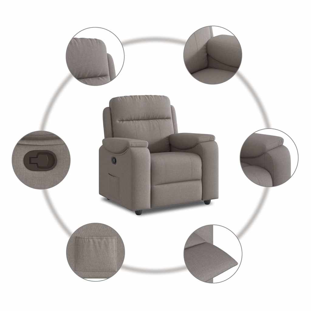 Fauteuil inclinable Taupe Tissu - XIOS