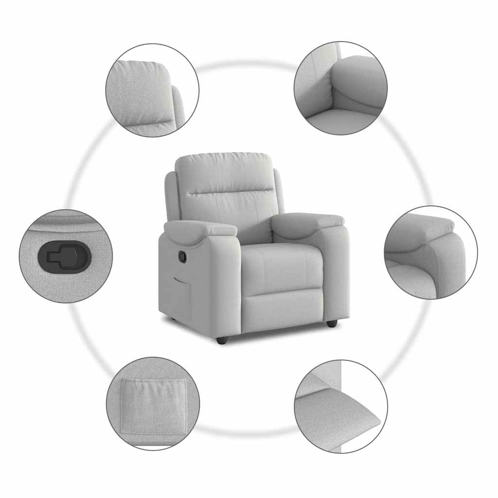 Fauteuil inclinable gris nuage tissu - XIOS