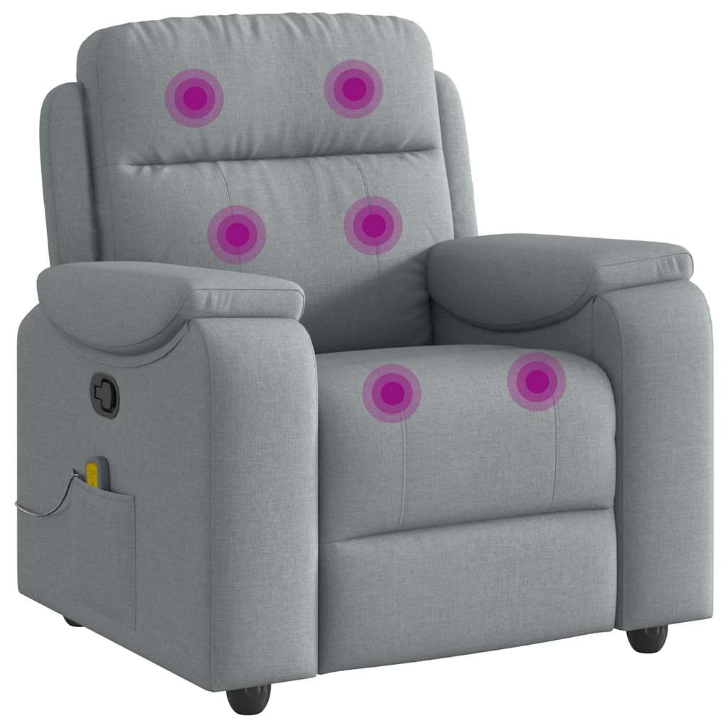 Fauteuil de massage inclinable Gris clair Tissu - XIOS