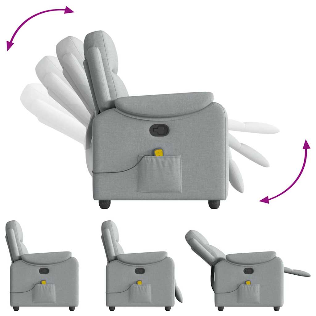 Fauteuil de massage inclinable Gris clair Tissu - XIOS