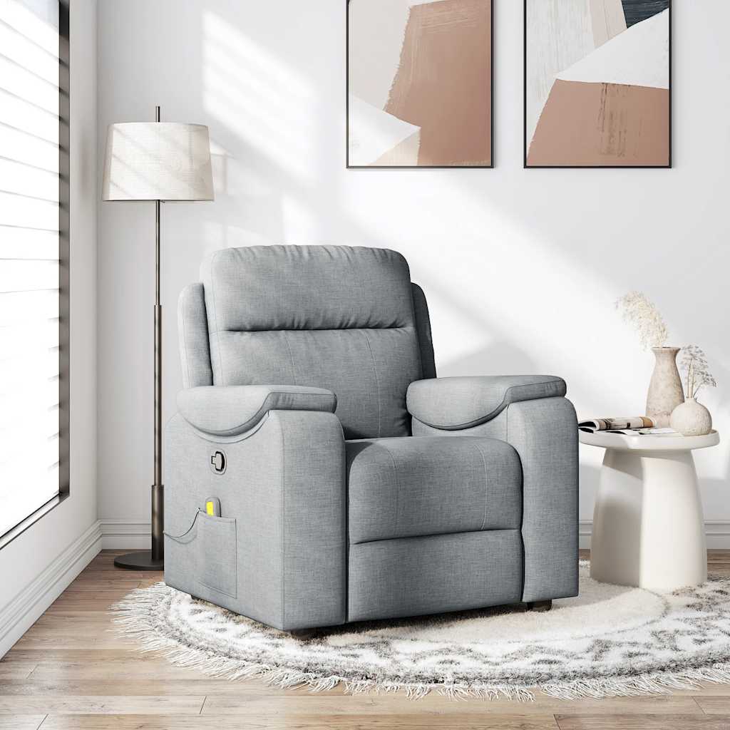 Fauteuil de massage inclinable Gris clair Tissu - XIOS
