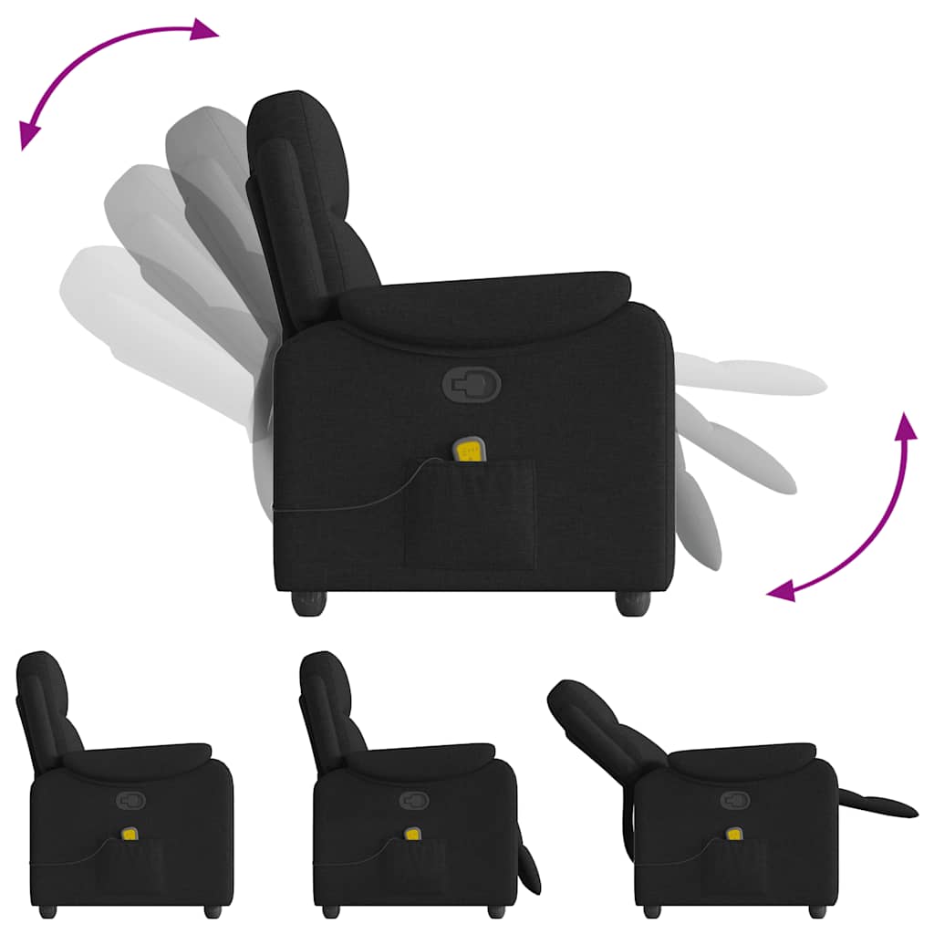 Fauteuil de massage inclinable Noir Tissu - XIOS