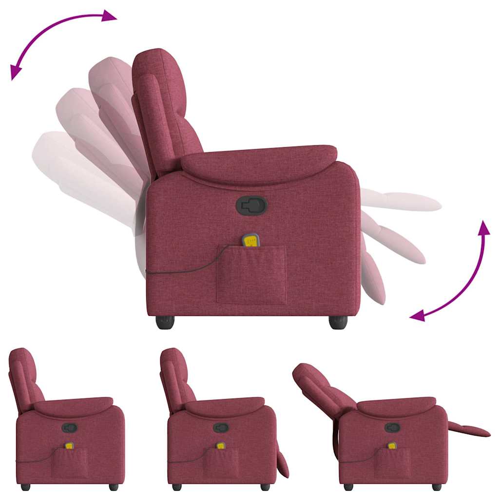 Fauteuil de massage inclinable Rouge bordeaux Tissu - XIOS