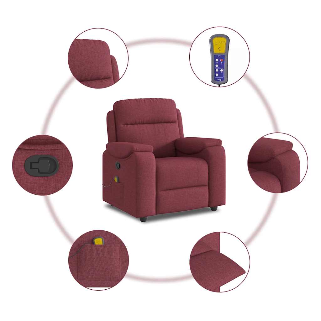Fauteuil de massage inclinable Rouge bordeaux Tissu - XIOS