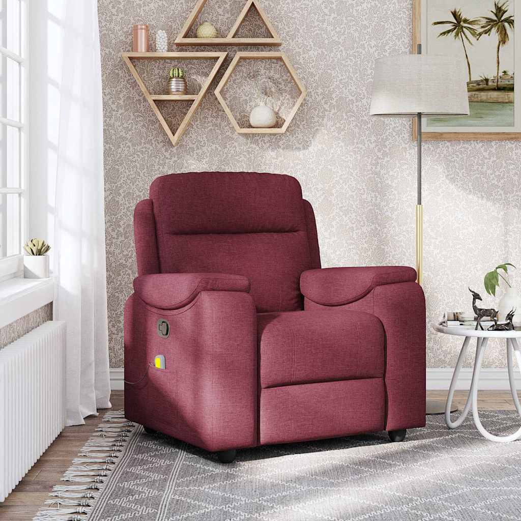 Fauteuil de massage inclinable Rouge bordeaux Tissu - XIOS