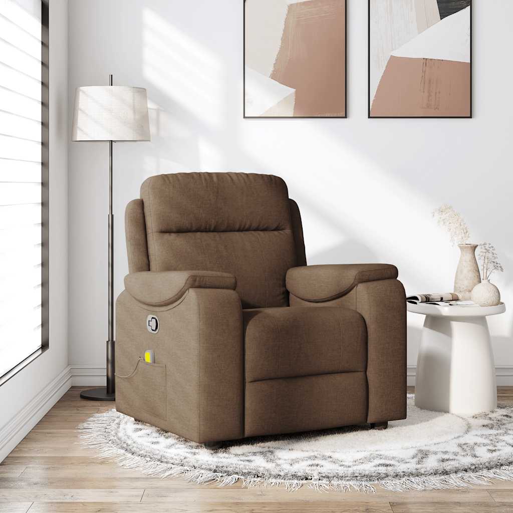 Fauteuil de massage inclinable Marron Tissu - XIOS