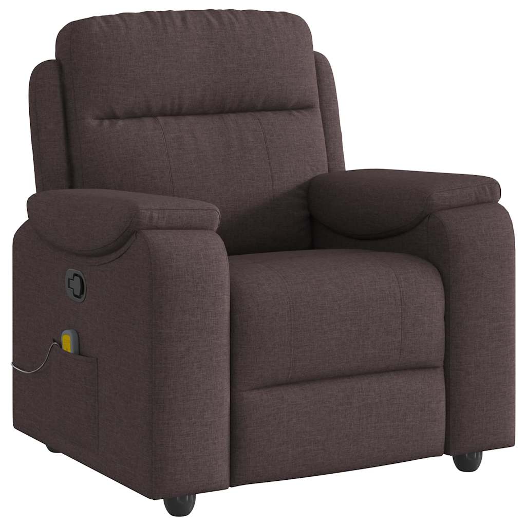 Fauteuil de massage inclinable Marron foncé Tissu - XIOS