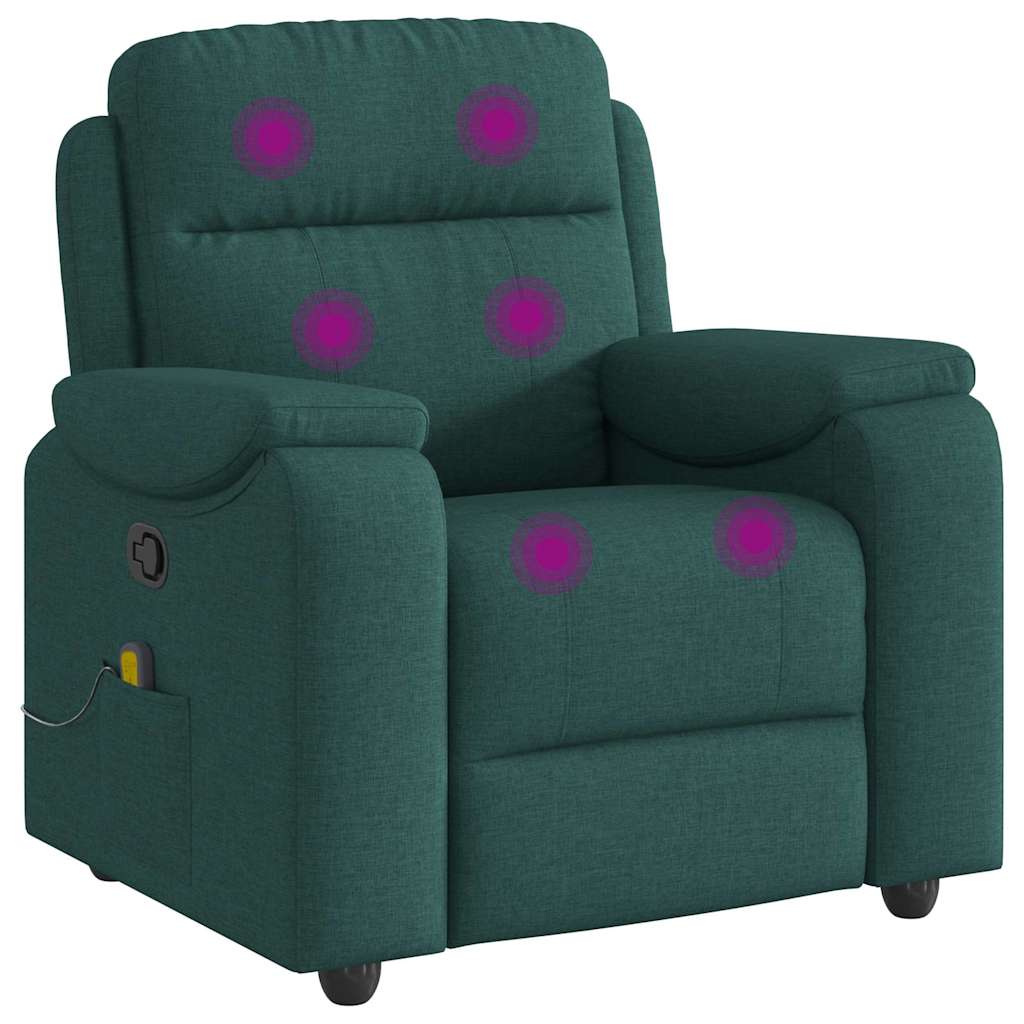Fauteuil de massage inclinable Vert foncé Tissu - XIOS