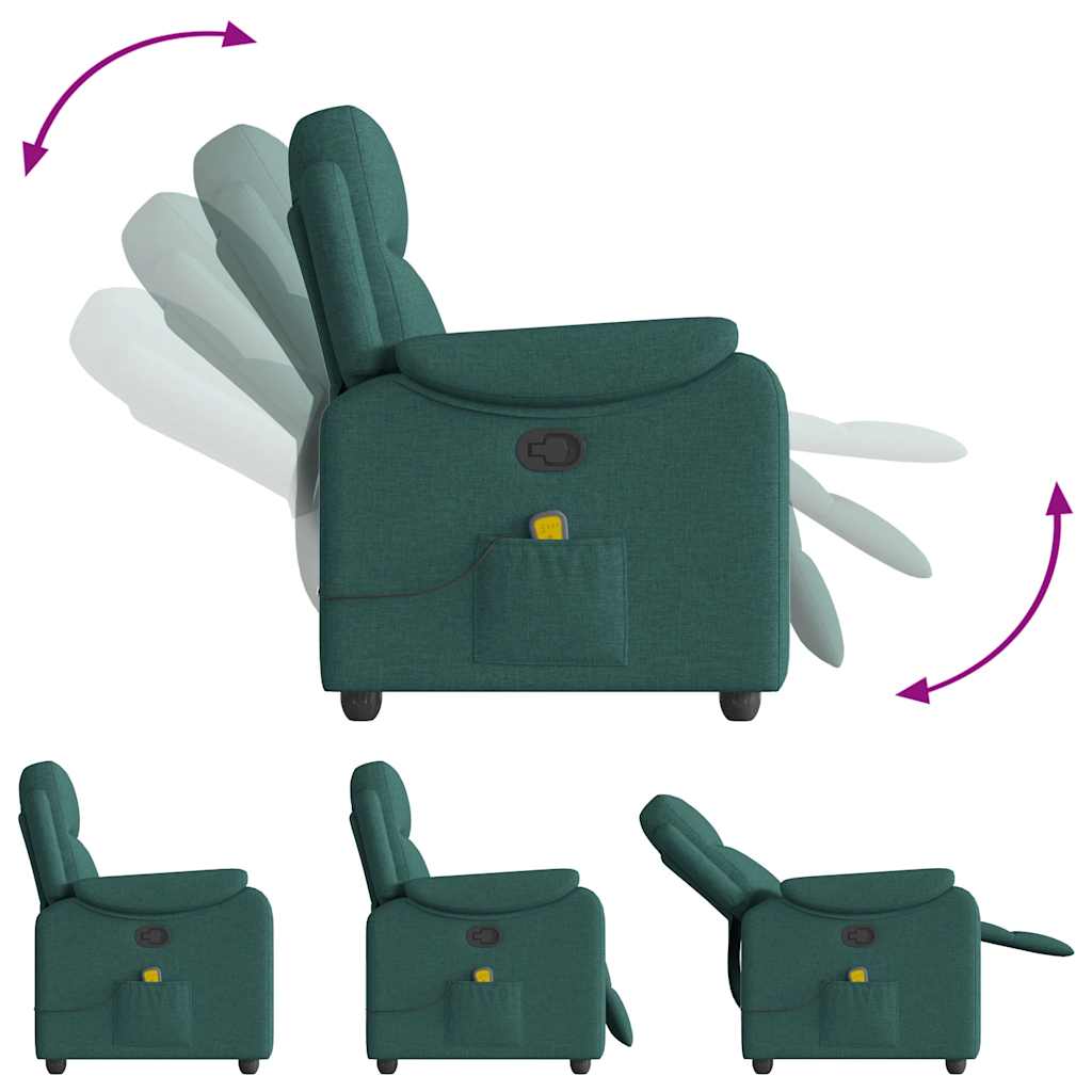 Fauteuil de massage inclinable Vert foncé Tissu - XIOS