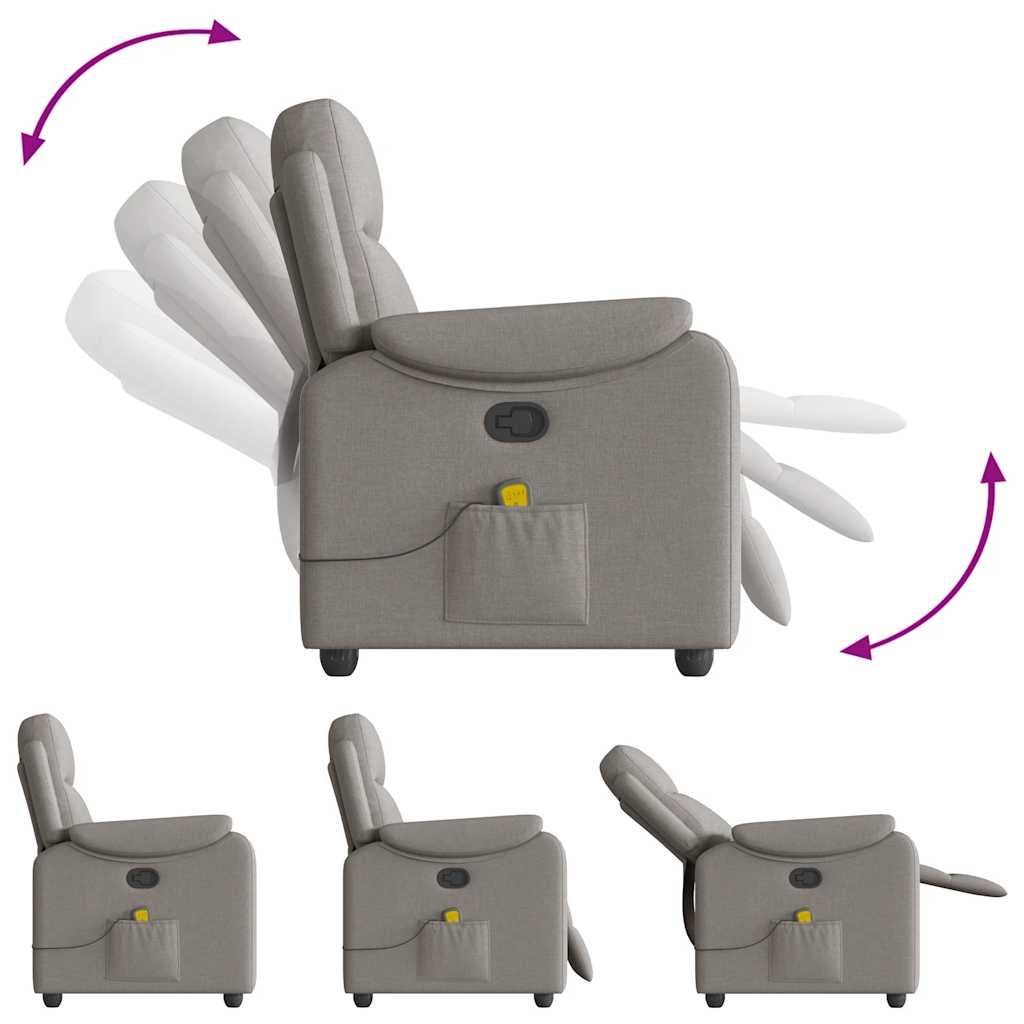 Fauteuil de massage inclinable Taupe Tissu - XIOS