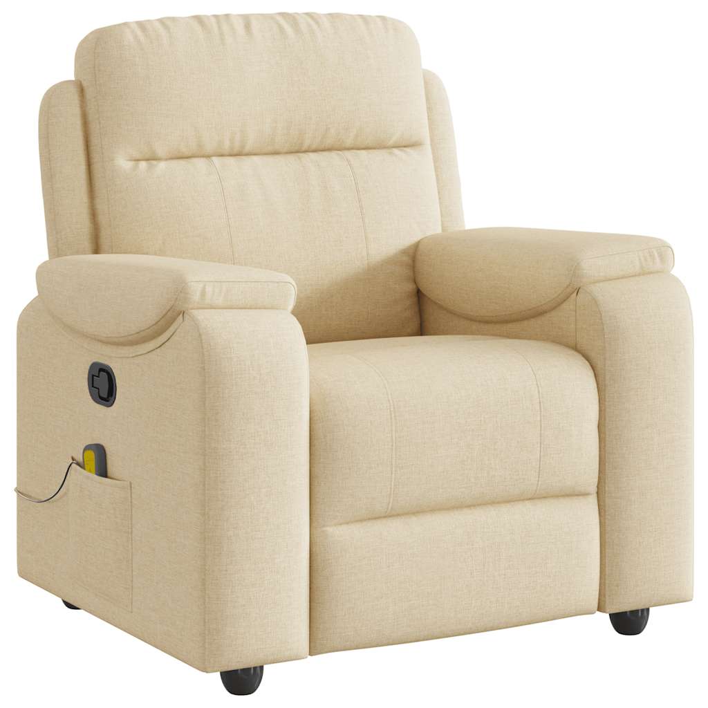 Fauteuil de massage inclinable Crème Tissu - XIOS