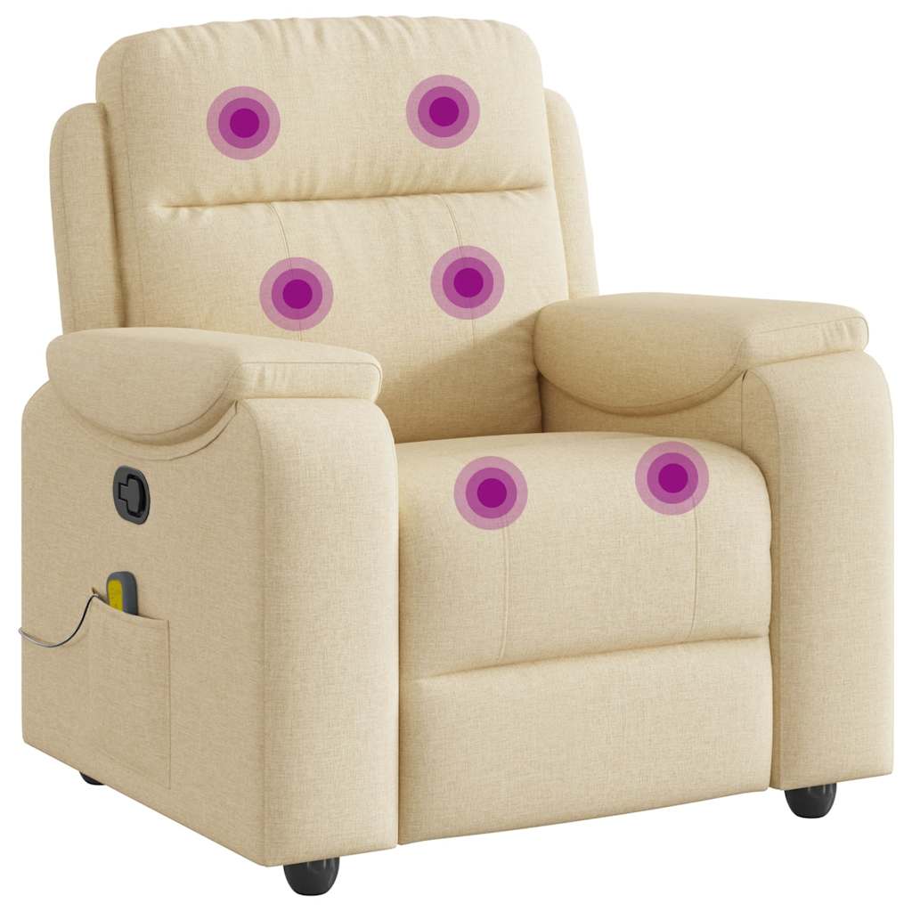 Fauteuil de massage inclinable Crème Tissu - XIOS