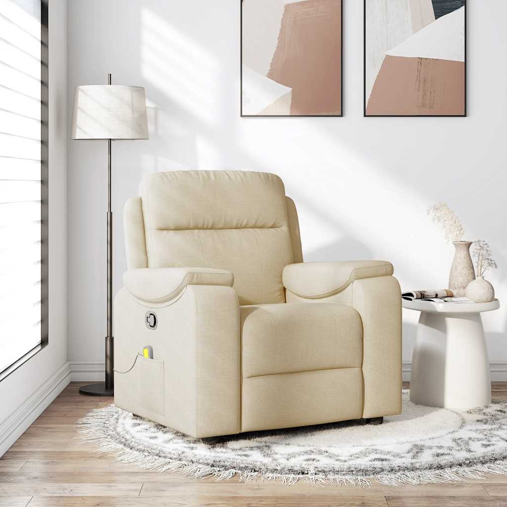 Fauteuil de massage inclinable Crème Tissu - XIOS