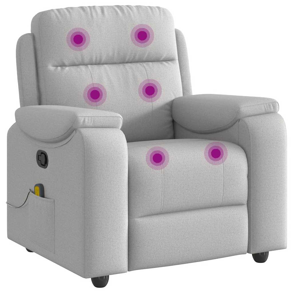 Fauteuil de massage inclinable gris nuage tissu - XIOS