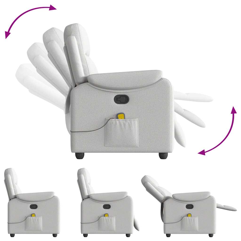 Fauteuil de massage inclinable gris nuage tissu - XIOS