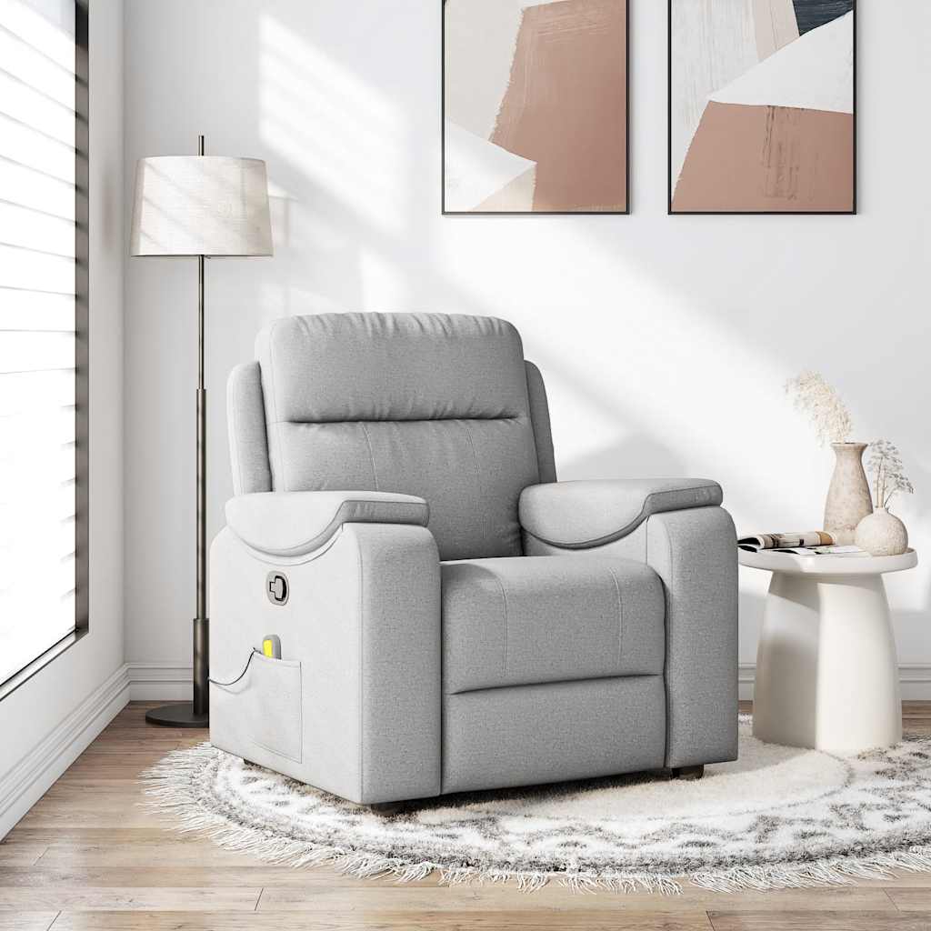 Fauteuil de massage inclinable gris nuage tissu - XIOS