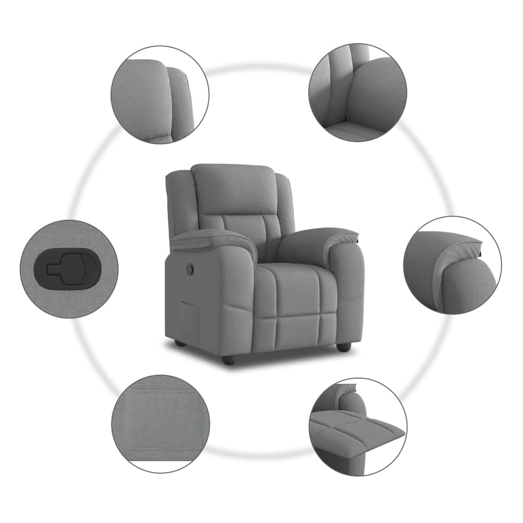 Fauteuil inclinable Gris clair Tissu - XIOS