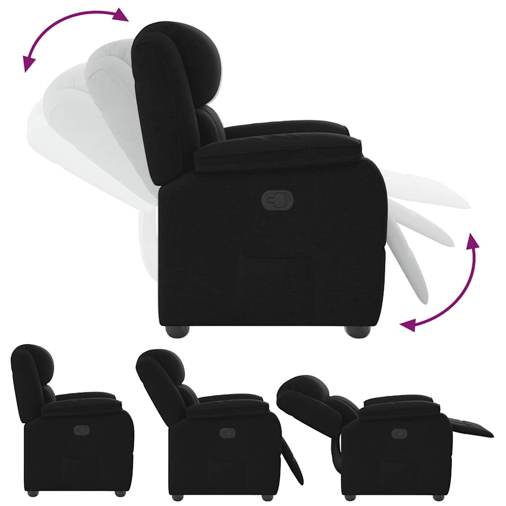 Fauteuil inclinable Noir Tissu
