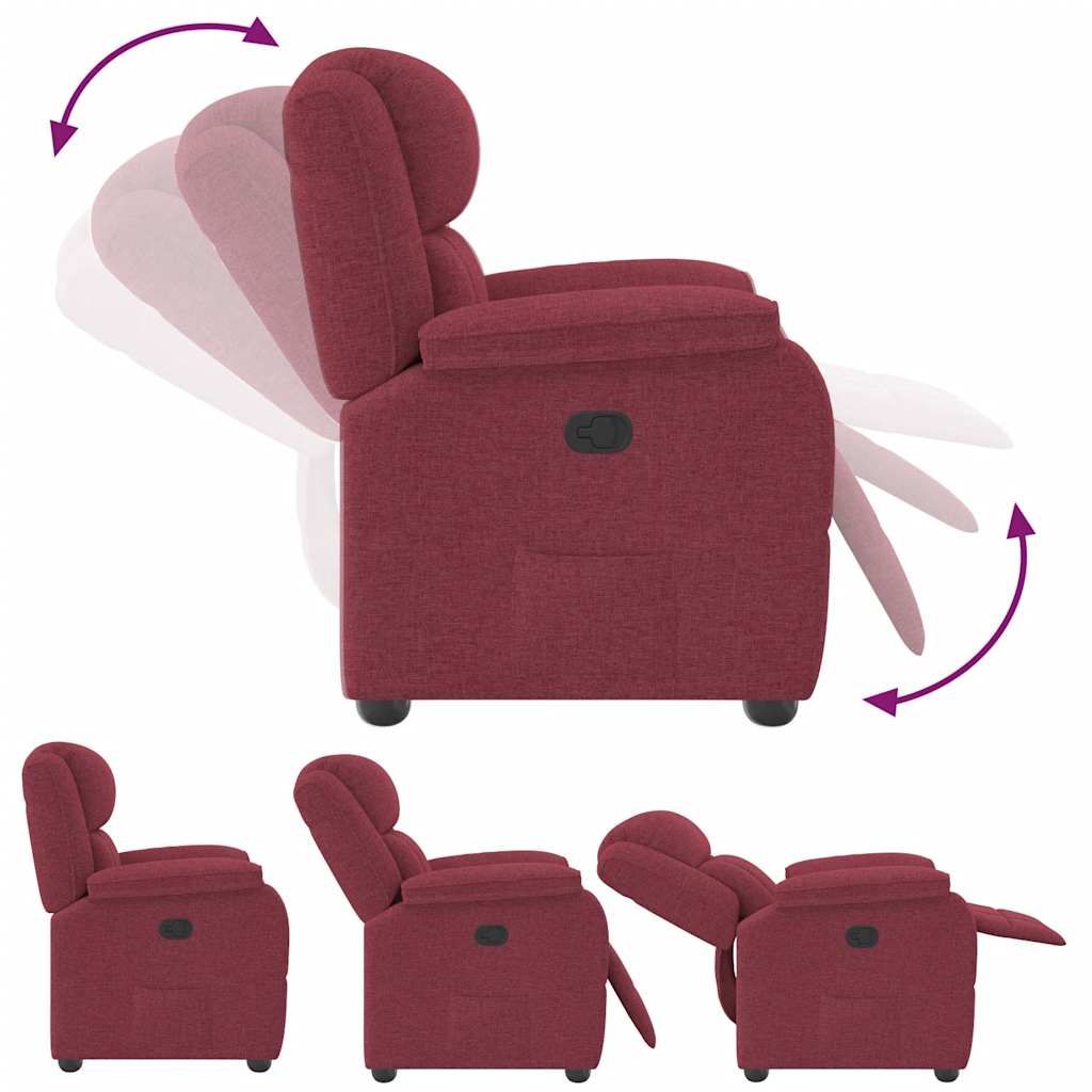 Fauteuil inclinable Rouge bordeaux Tissu - XIOS