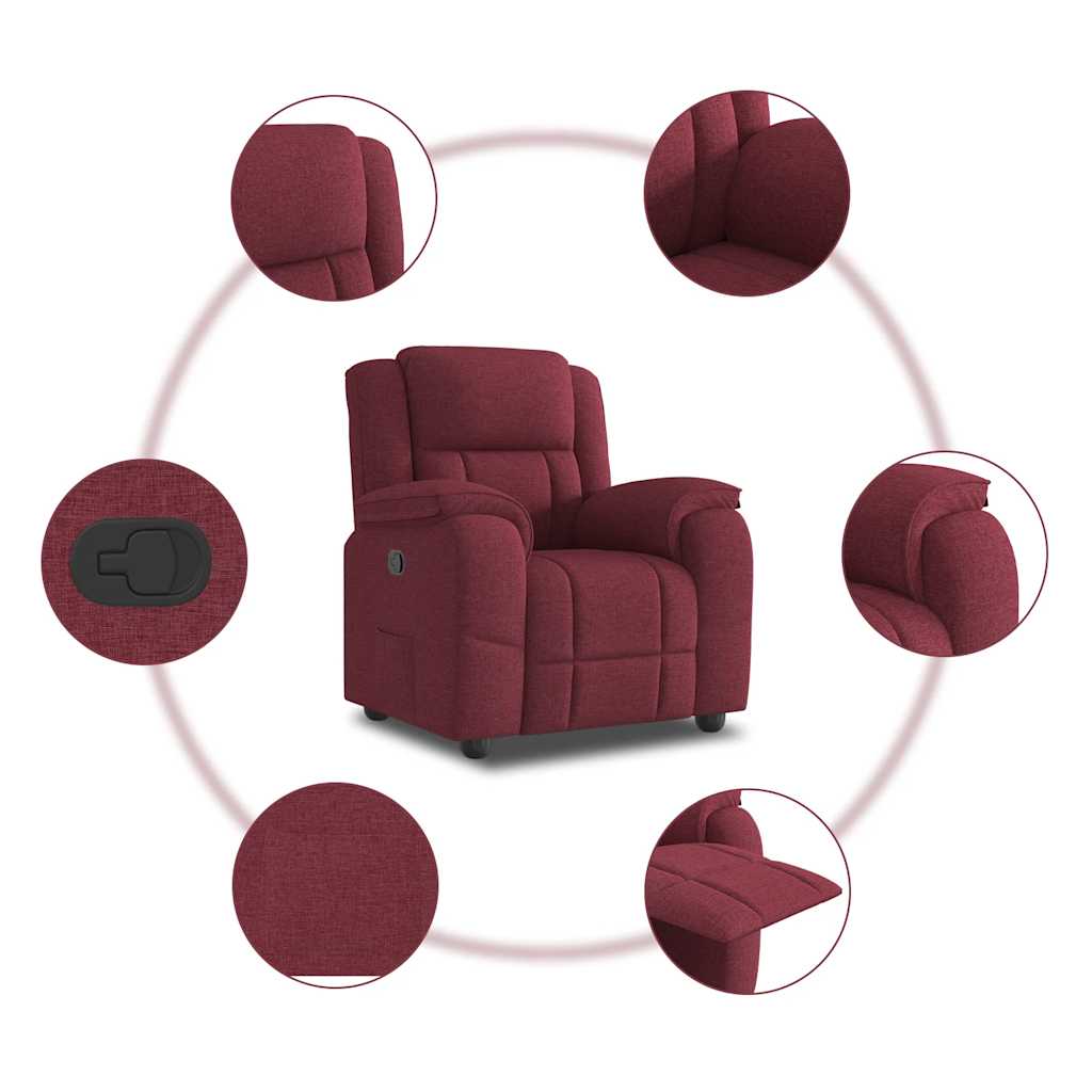 Fauteuil inclinable Rouge bordeaux Tissu - XIOS