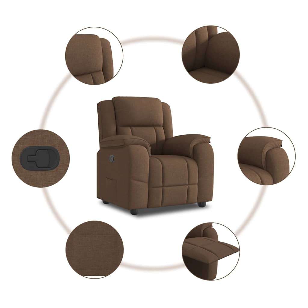 Fauteuil inclinable Marron Tissu - XIOS