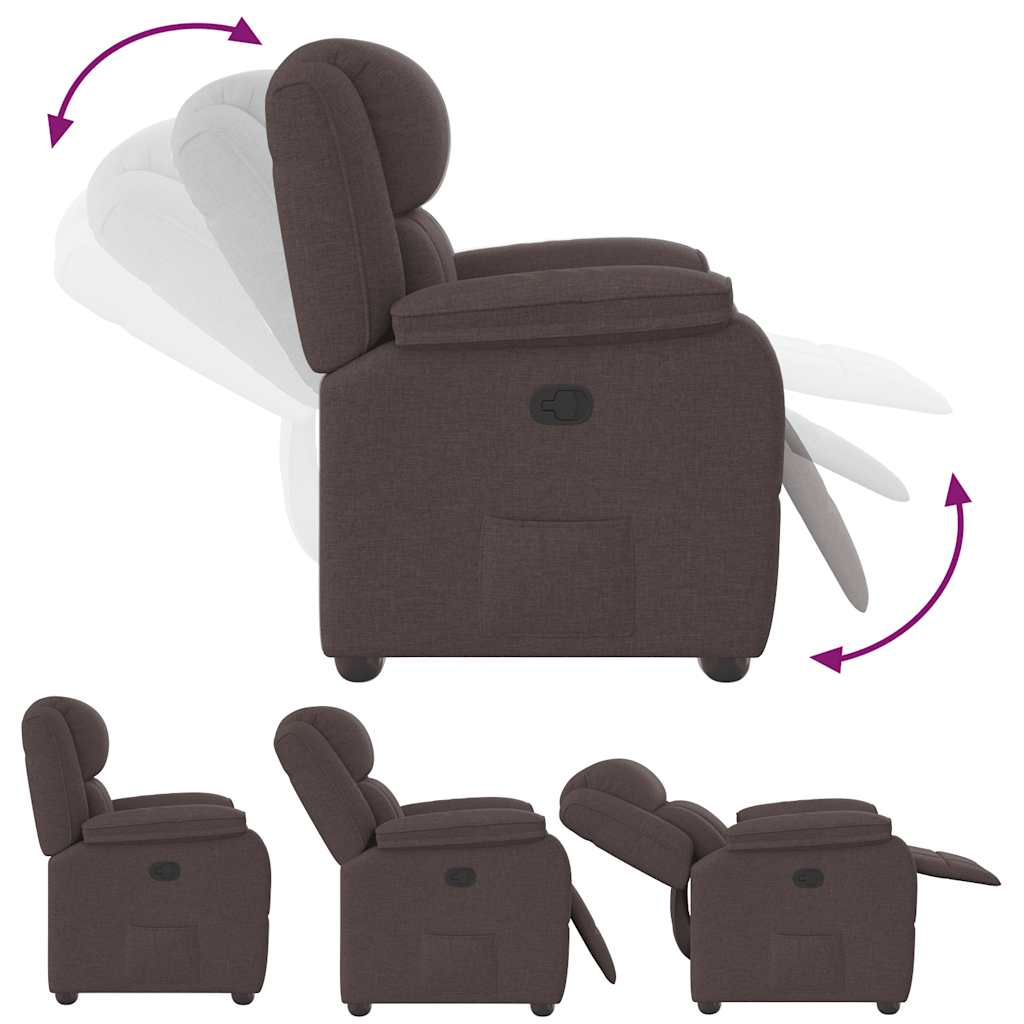 Fauteuil inclinable Marron foncé Tissu - XIOS