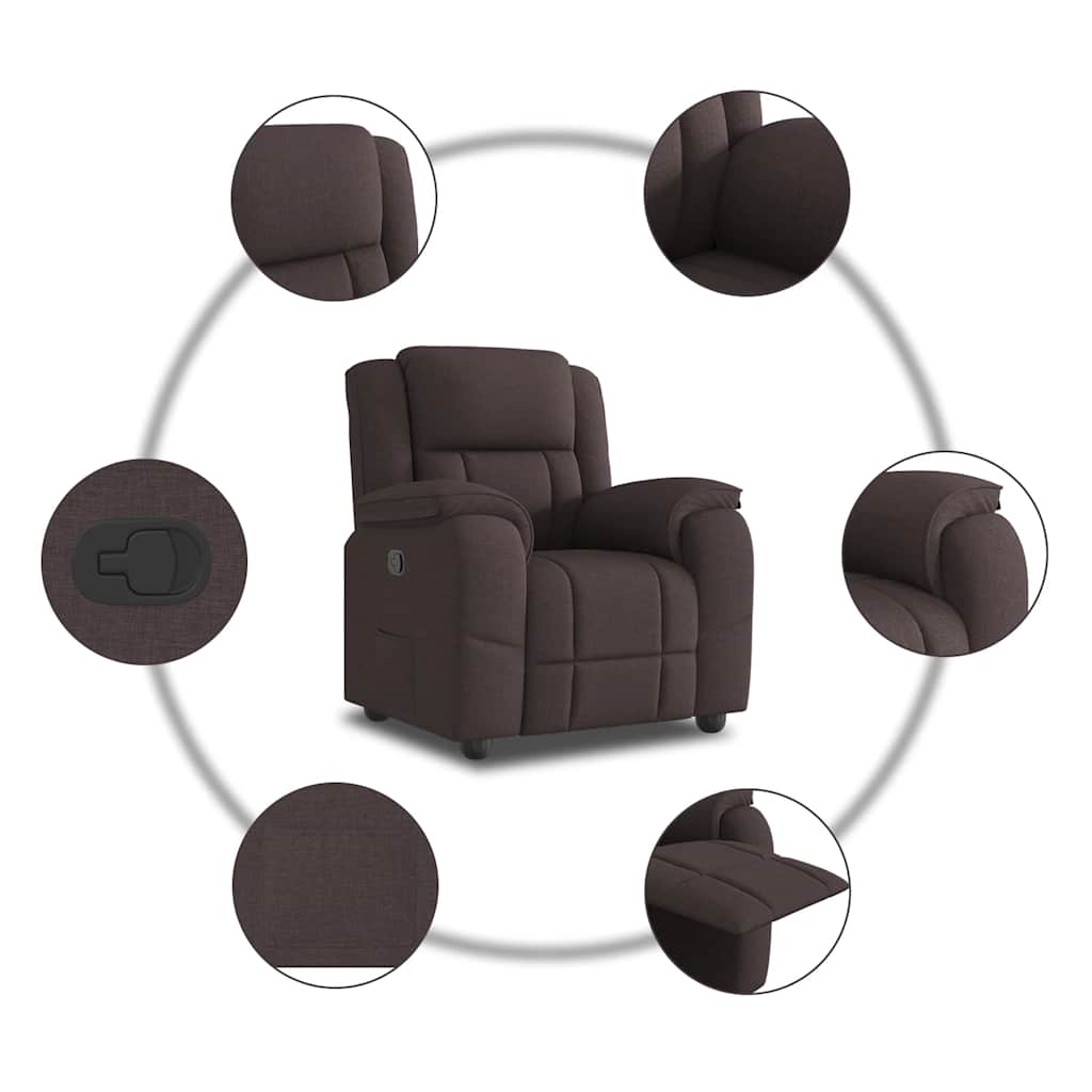 Fauteuil inclinable Marron foncé Tissu - XIOS
