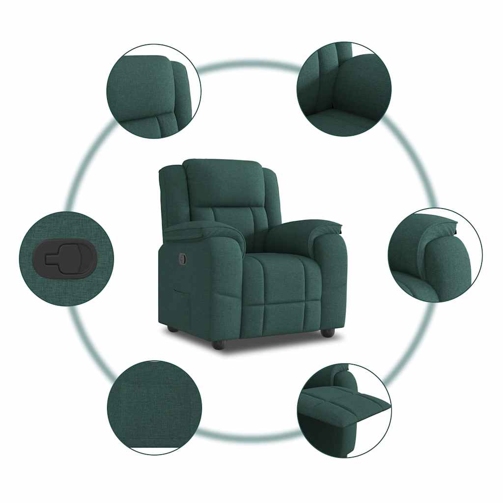 Fauteuil inclinable Vert foncé Tissu - XIOS