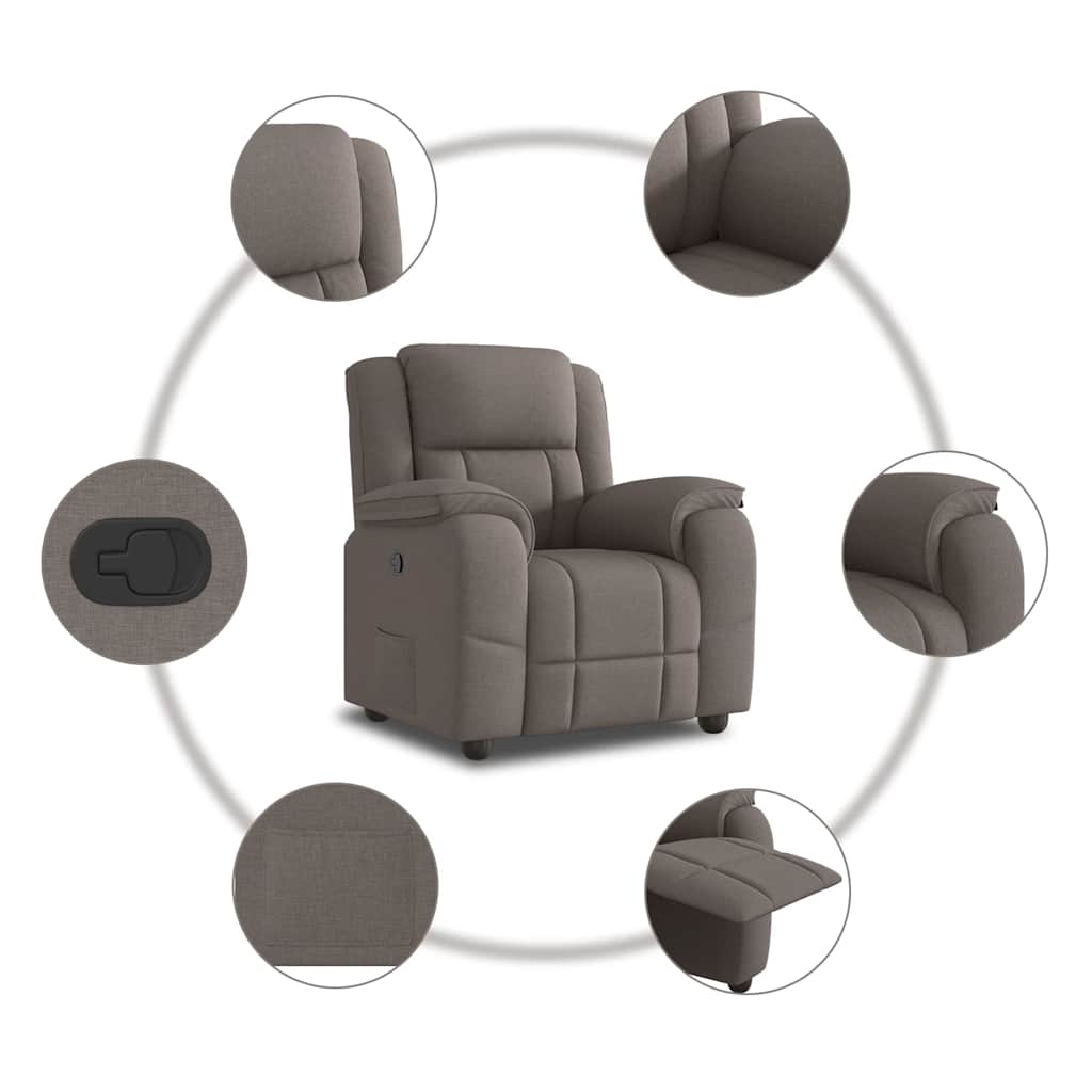 Fauteuil inclinable Taupe Tissu - XIOS
