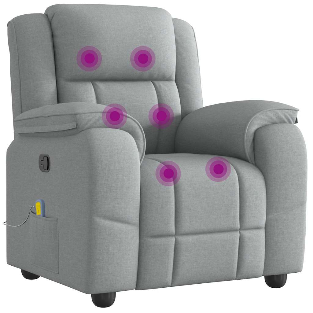 Fauteuil de massage inclinable Gris clair Tissu - XIOS