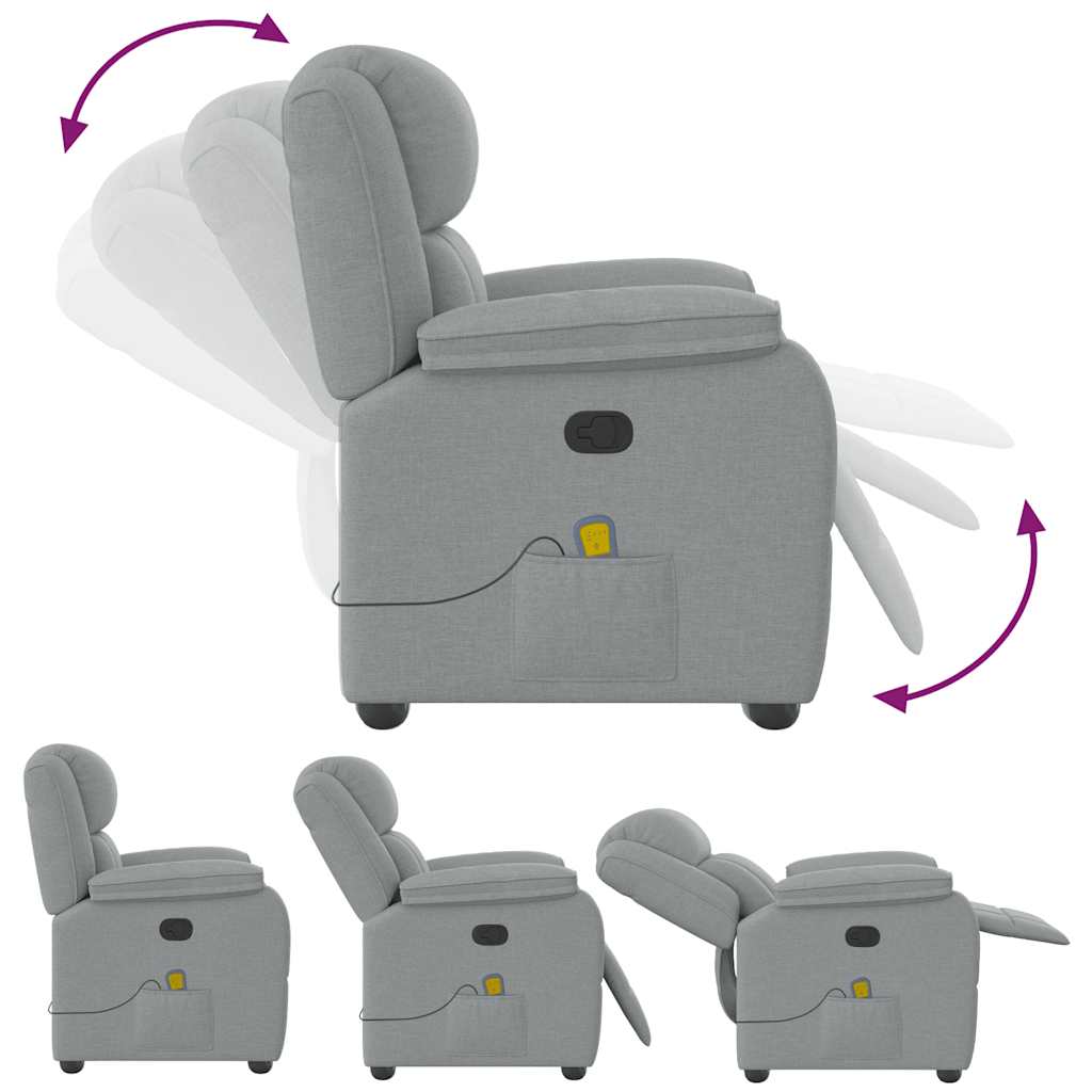 Fauteuil de massage inclinable Gris clair Tissu - XIOS