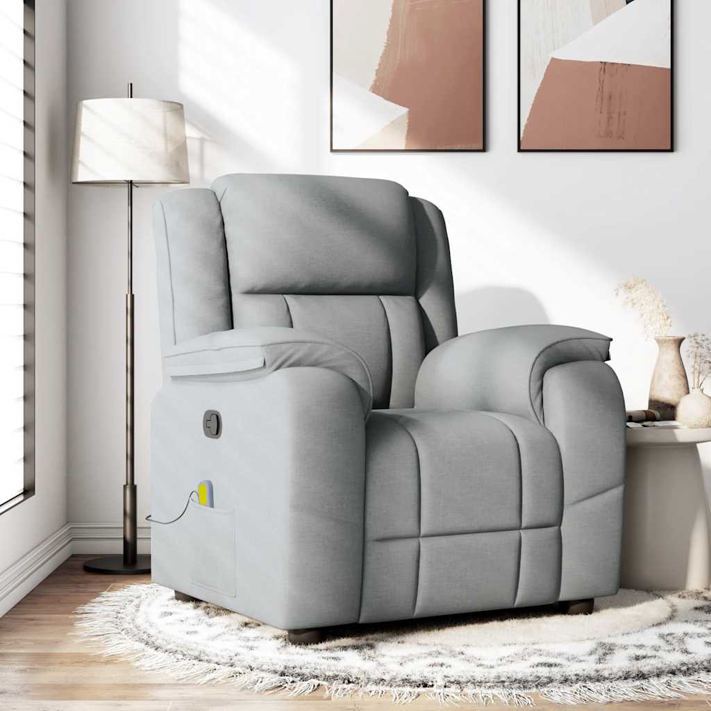 Fauteuil de massage inclinable Gris clair Tissu - XIOS