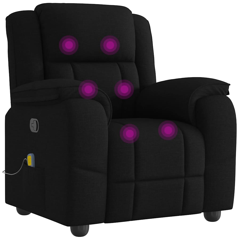 Fauteuil de massage inclinable Noir Tissu - XIOS