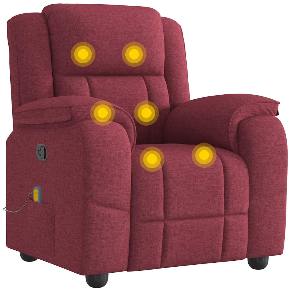 Fauteuil de massage inclinable Rouge bordeaux Tissu - XIOS
