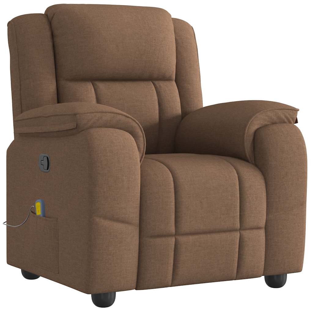 Fauteuil de massage inclinable Marron Tissu