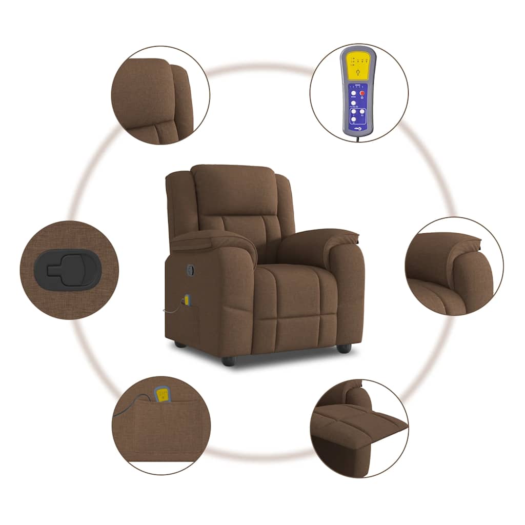 Fauteuil de massage inclinable Marron Tissu - XIOS