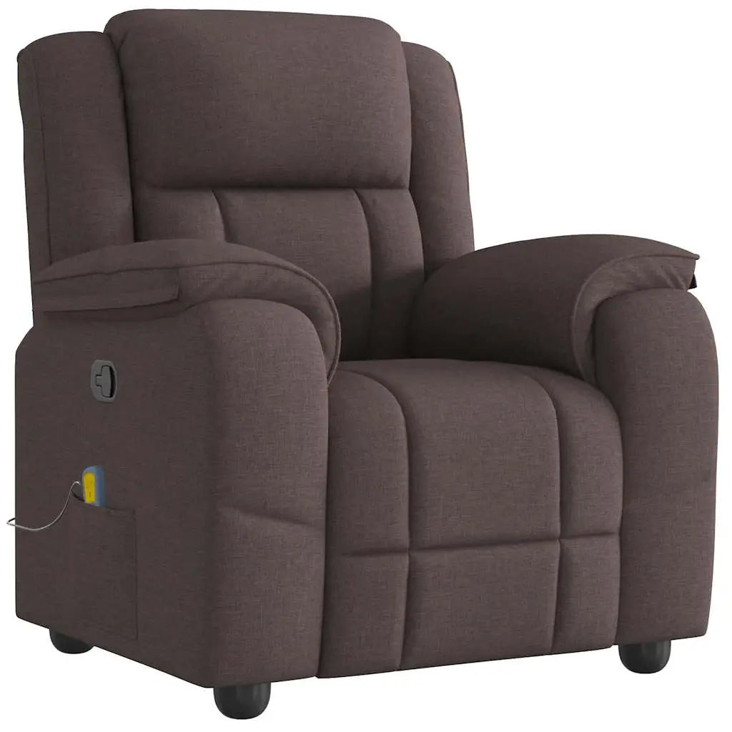 Fauteuil de massage inclinable Marron foncé Tissu - XIOS