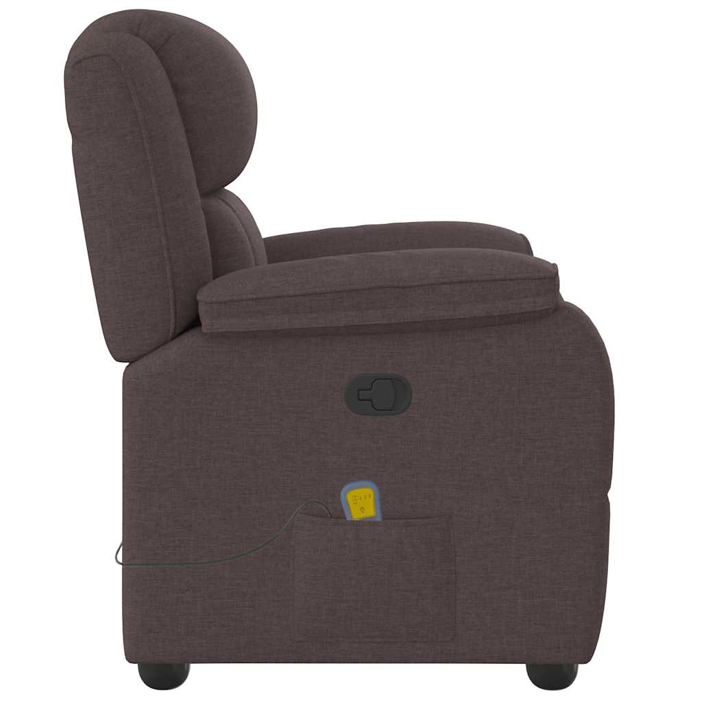 Fauteuil de massage inclinable Marron foncé Tissu - XIOS