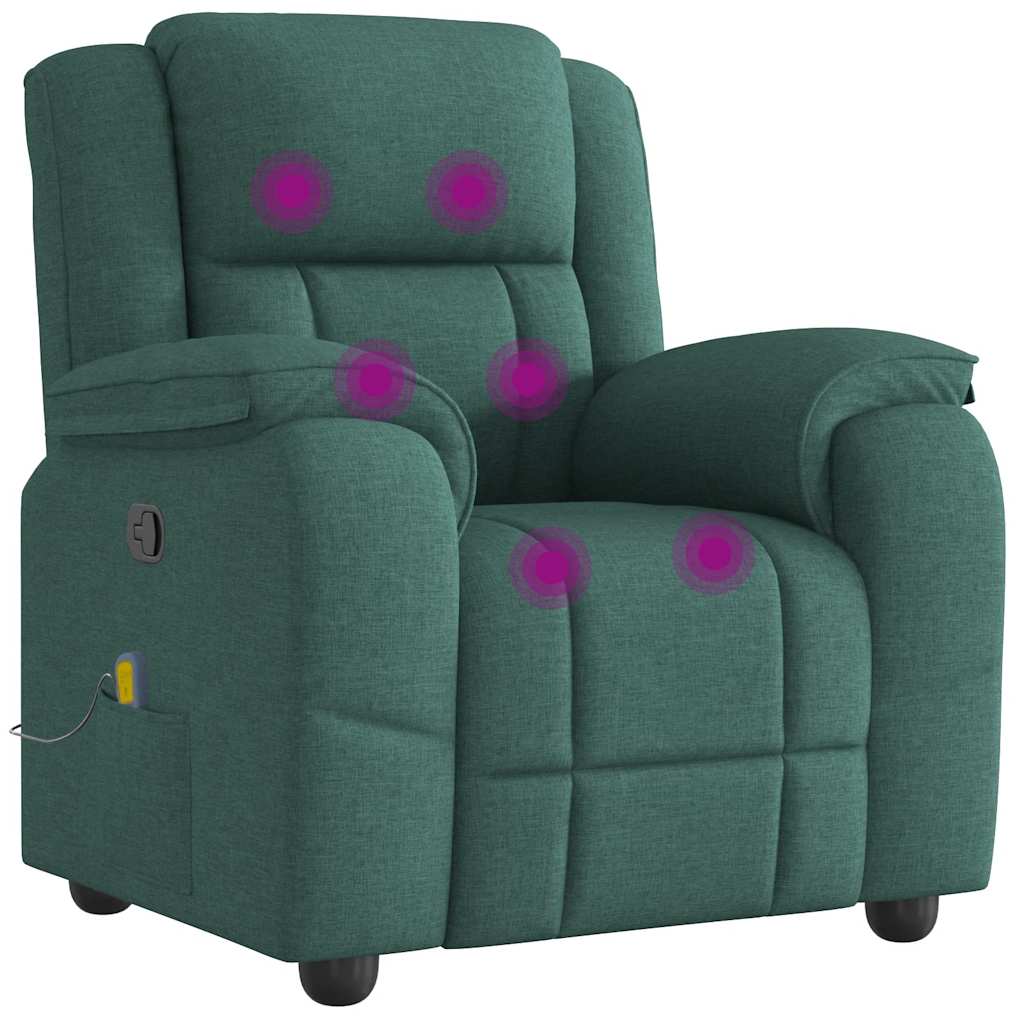 Fauteuil de massage inclinable Vert foncé Tissu - XIOS