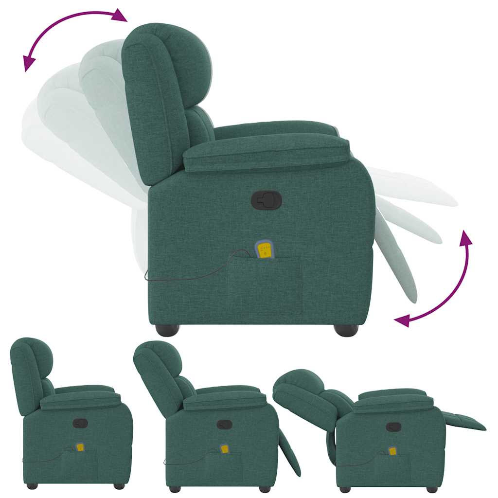 Fauteuil de massage inclinable Vert foncé Tissu - XIOS