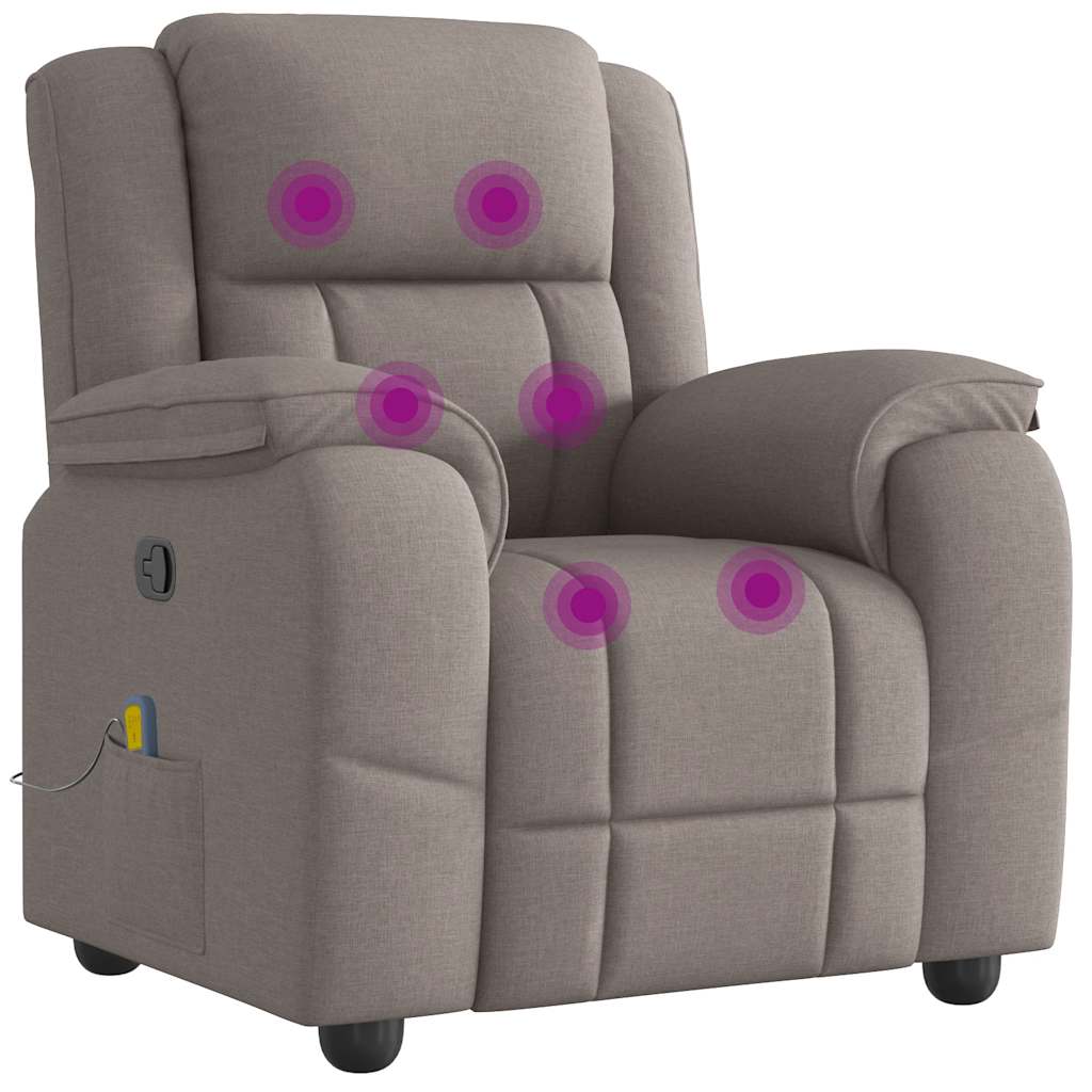 Fauteuil de massage inclinable Taupe Tissu - XIOS