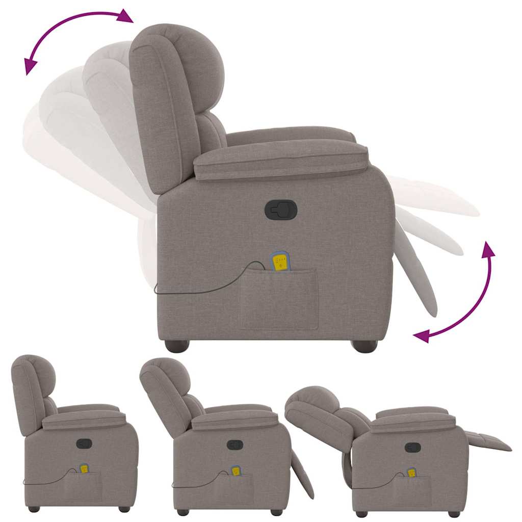 Fauteuil de massage inclinable Taupe Tissu - XIOS