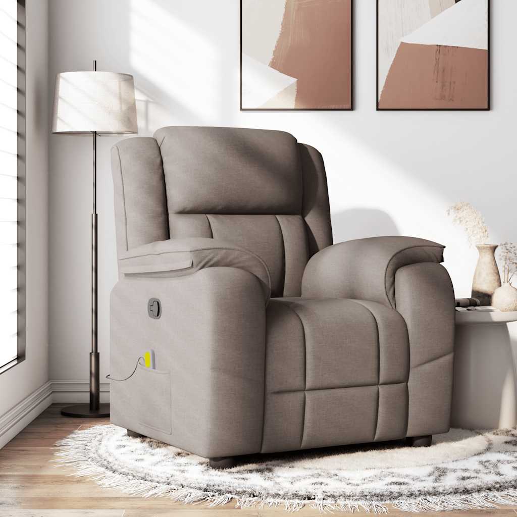 Fauteuil de massage inclinable Taupe Tissu - XIOS