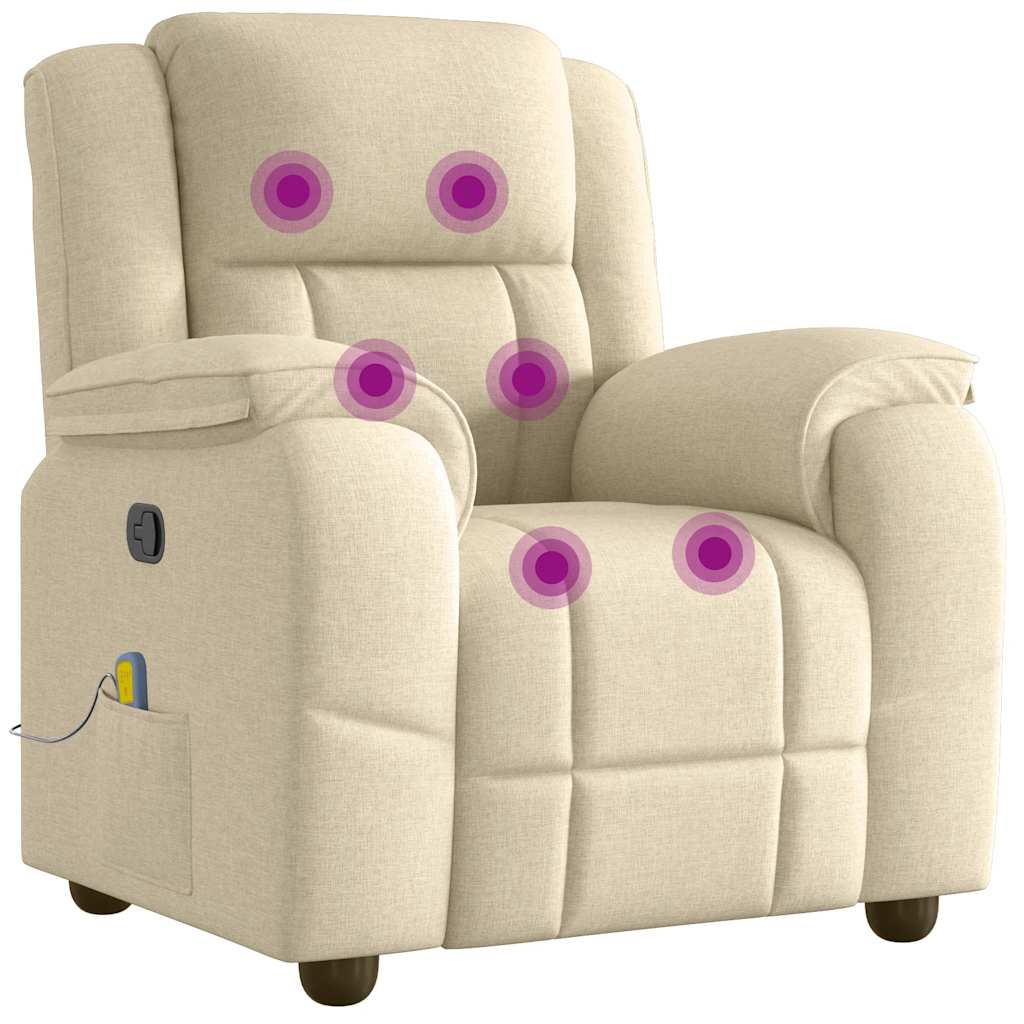 Fauteuil de massage inclinable Crème Tissu - XIOS